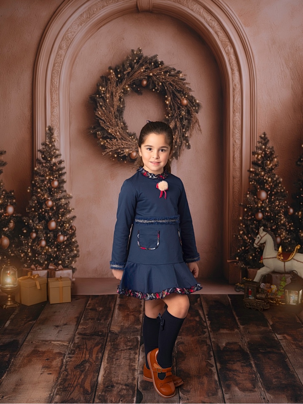 Holiday Navy Blue Dress